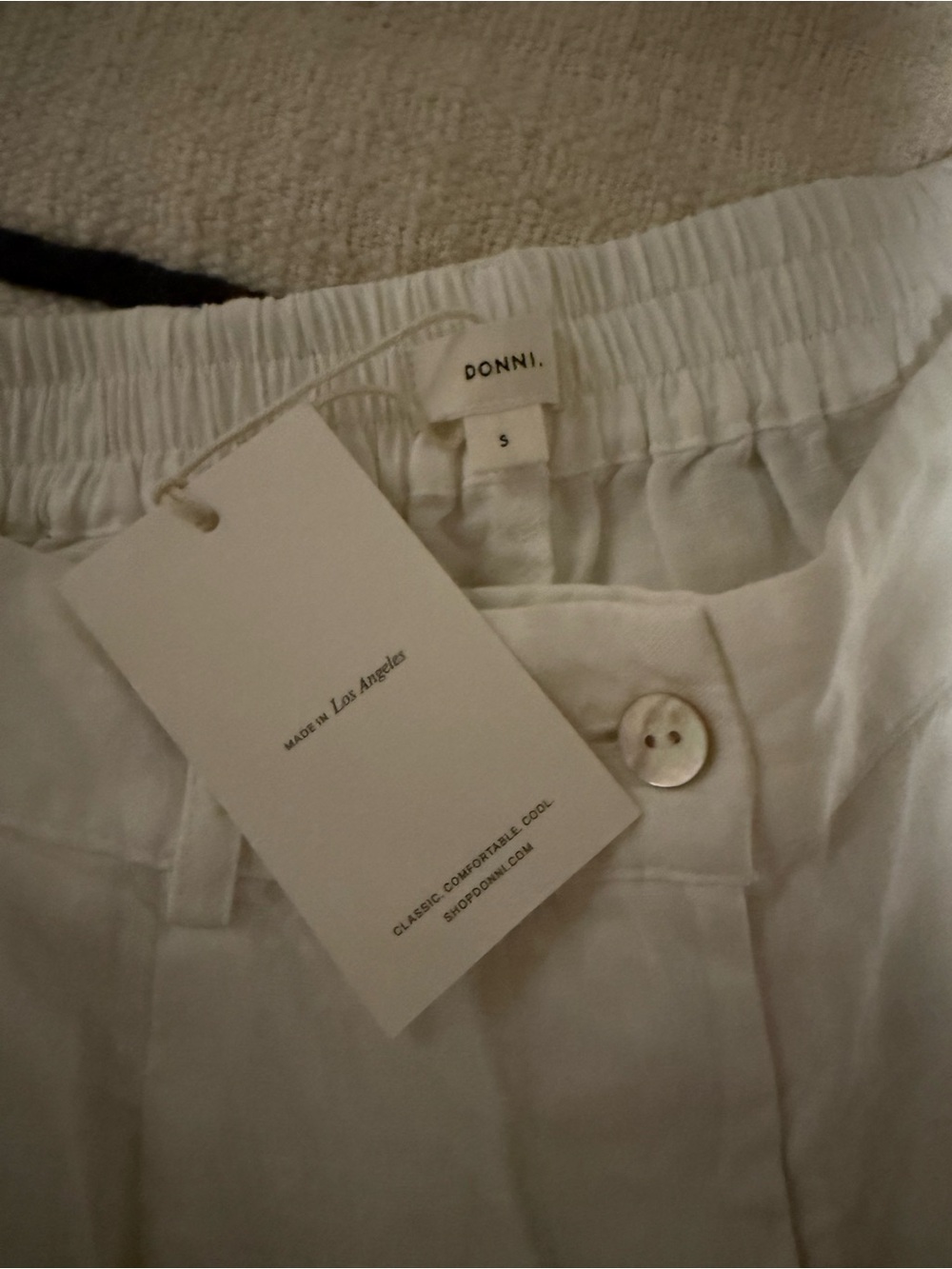 DONNI The Linen Pleated Short - size S NWT - Picture 3 of 3